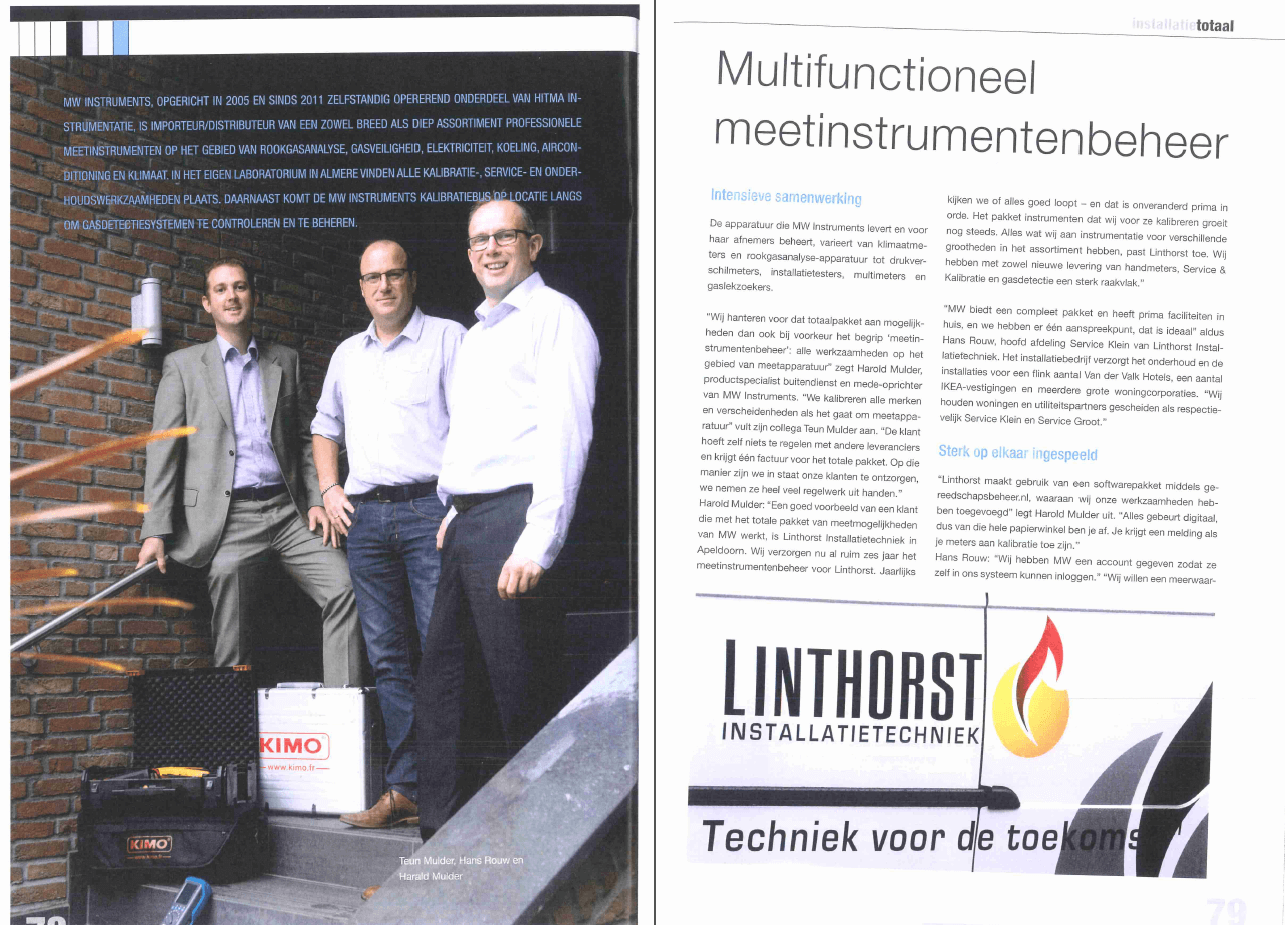 Linthorst prijst Gereedschapbeheer.nl in vakblad Intalatietotaal